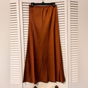 Elegant Copper Maxi Skirt